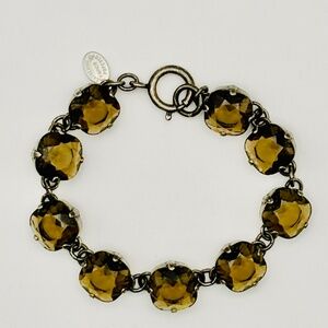 Vintage Catherine Popesco Smoky Quartz Bracelet  Made in France- 7 1/4” Length